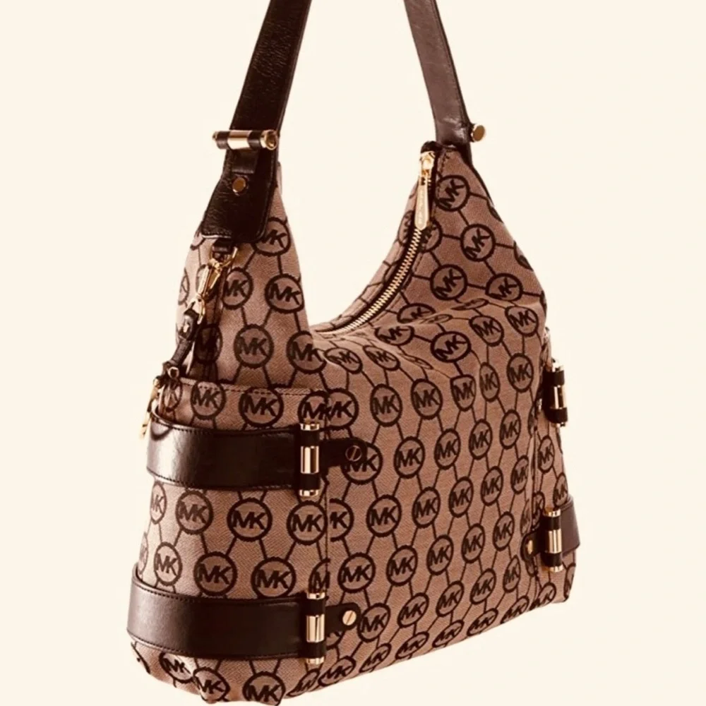 Michael Kors Tan and Brown Hobo Bag